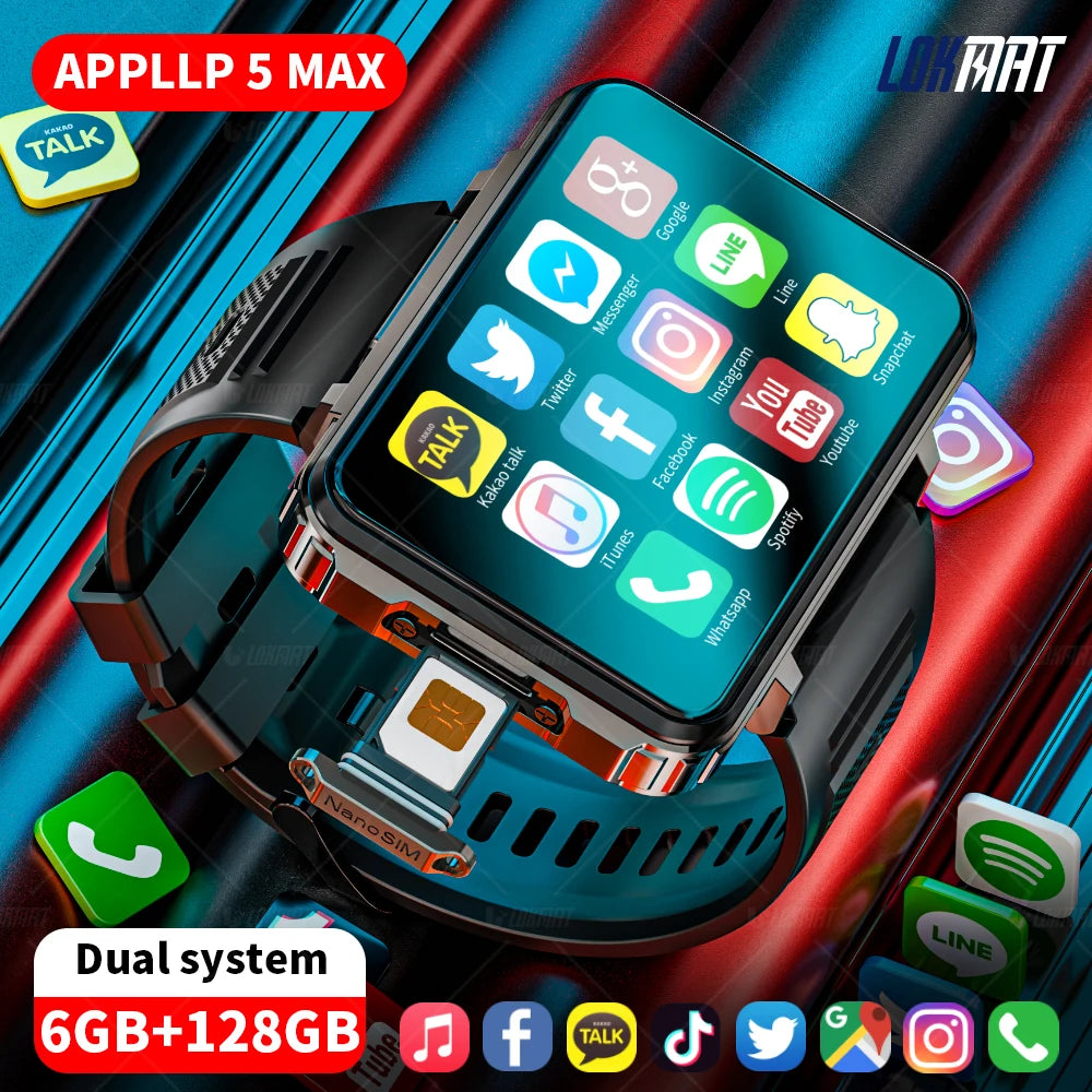 LOKMAT APPLLP 5 MAX Android Smartwatch 4G Calls Dual Camera