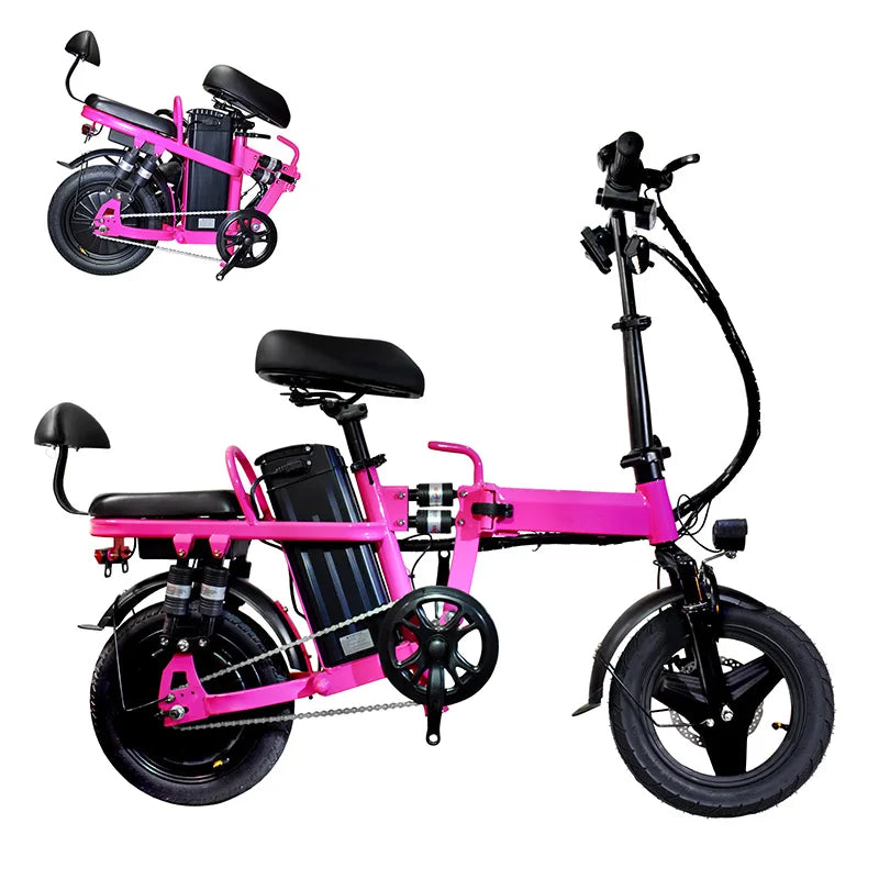 Folding Electric City Bike 48V 500W With Removable Lithium Battery Portable Foldable