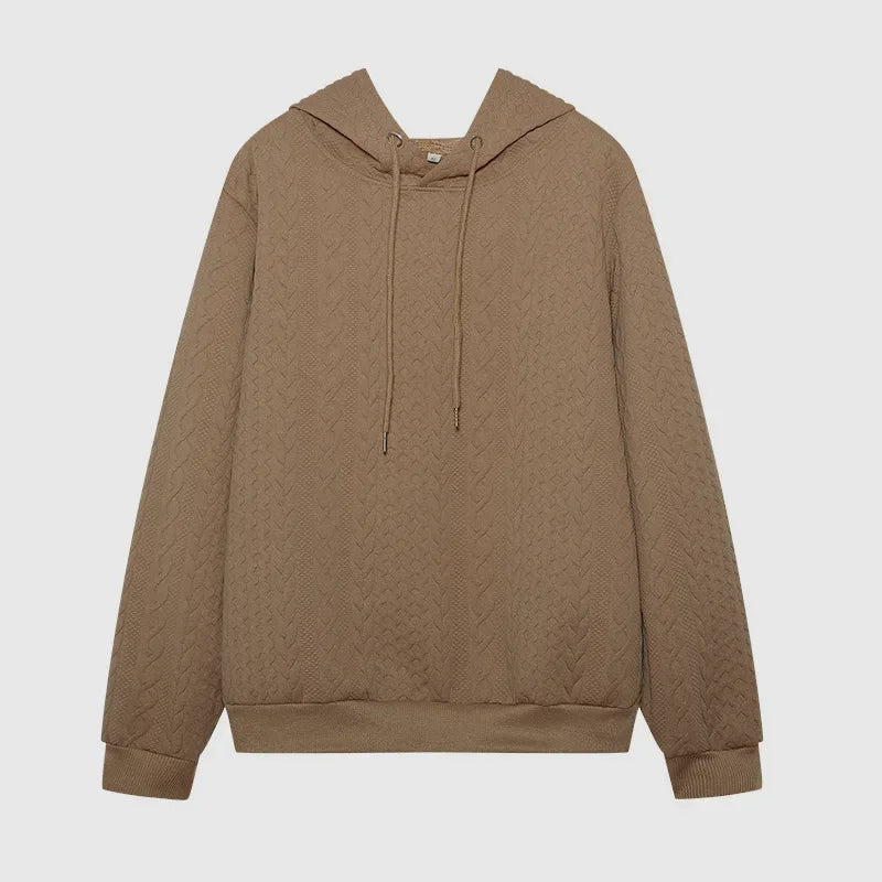 LISMCN PremiumQuality Solid Color Hooded Collar Oversized Long Sleeve KnitwearSweater