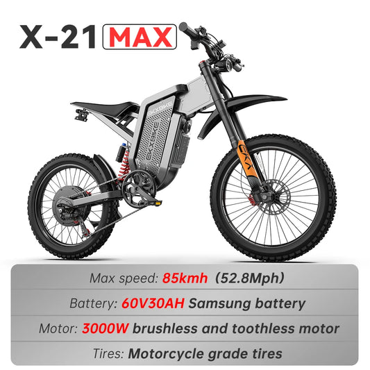EKX X21 Max Electric Motorcycle 3000W Brushless Gearless PerformancePlusReliability