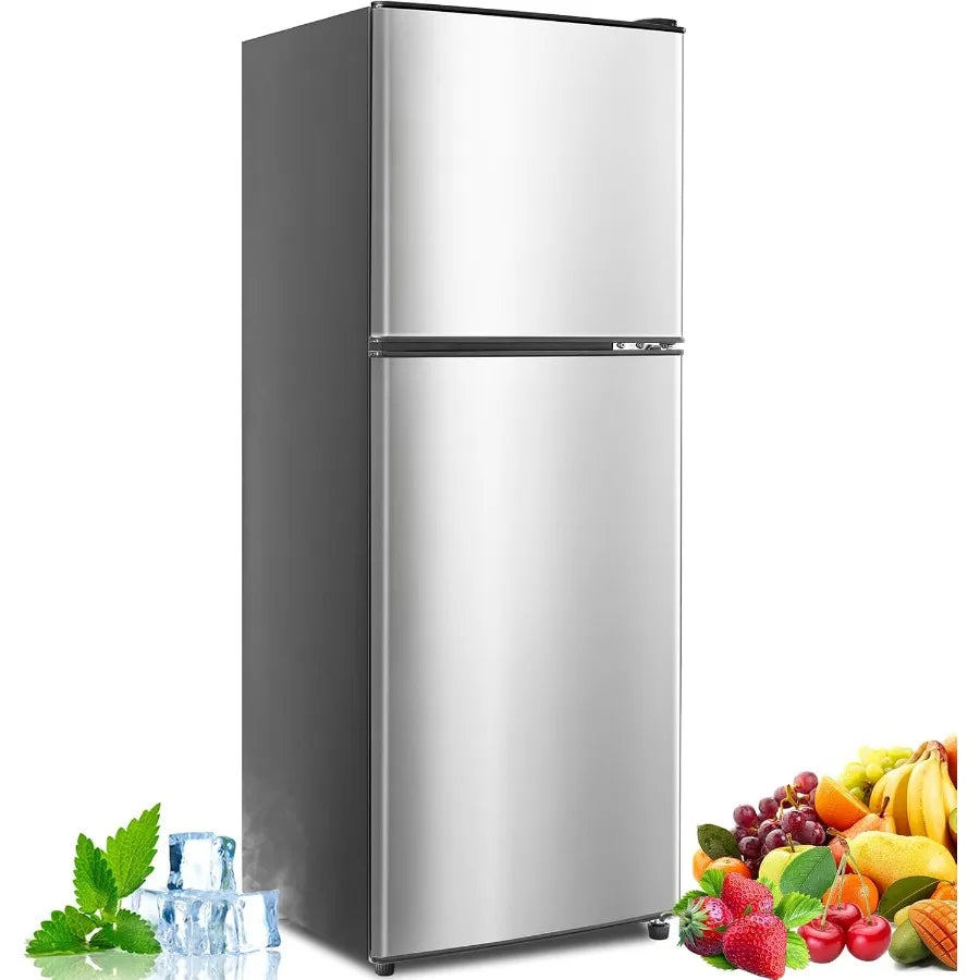 XMSJ Dual Door Refrigerator With Freezer 7 Temperature Settings