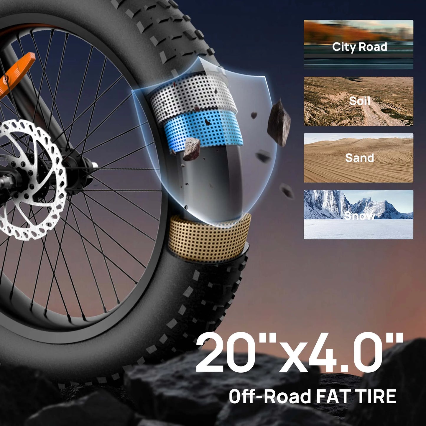 URLIFE 1500W Peak Electric Mountain Bike 48V 15.6Ah Removable Battery 28 MPH 100 Mile Range Fat Tire