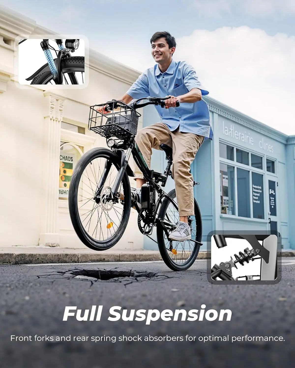 ISINWHEEL M40 Folding Electric Bike 36V 10Ah 500W Ebike