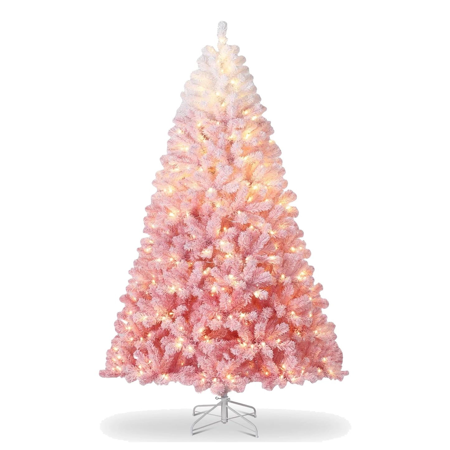 Pre Lit Flocked Artificial Christmas Tree With Lights For Home