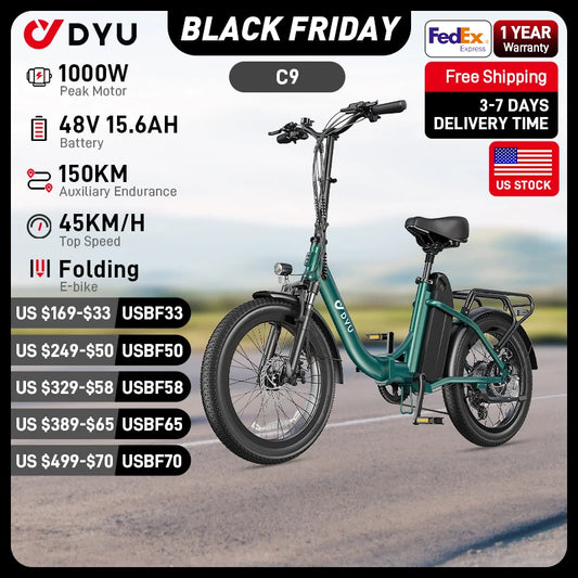 DYU C9 Folding Electric Bike 250W City Commuter