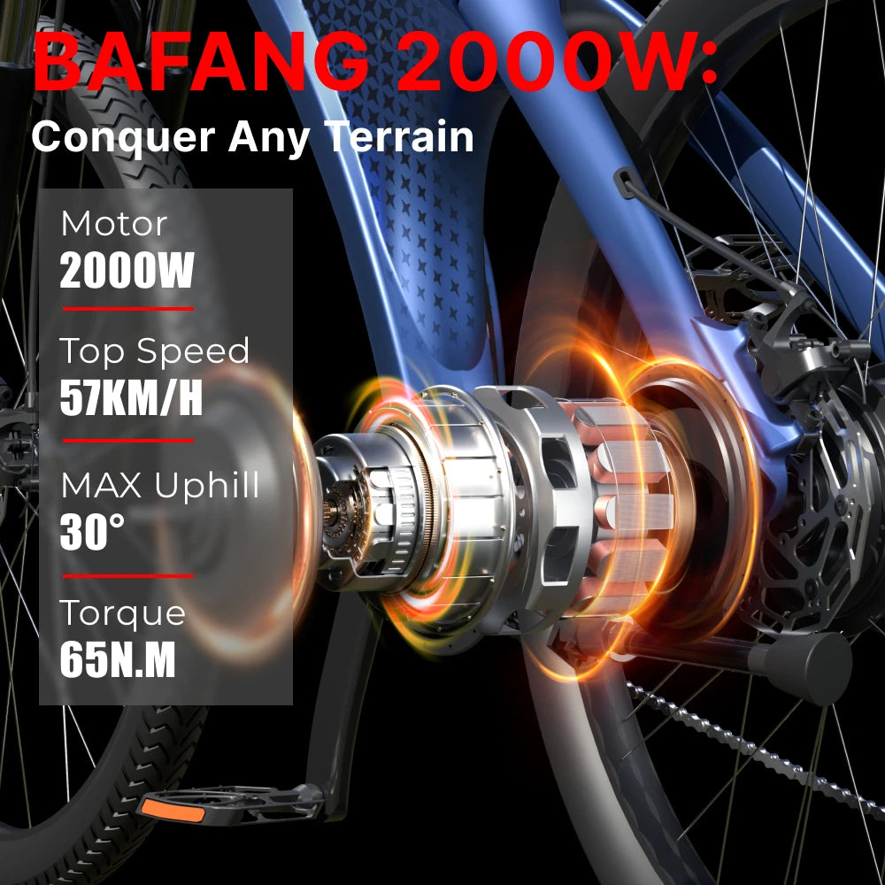 HX Q5 2000W 48V 20Ah Electric AllTerrainAdventureEngineering Mountain Ebike ProEdition