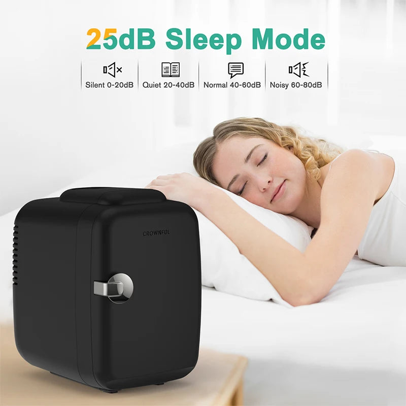 Crownful Mini Fridge Beauty Makeup Skincare Refrigerator AC DC Car