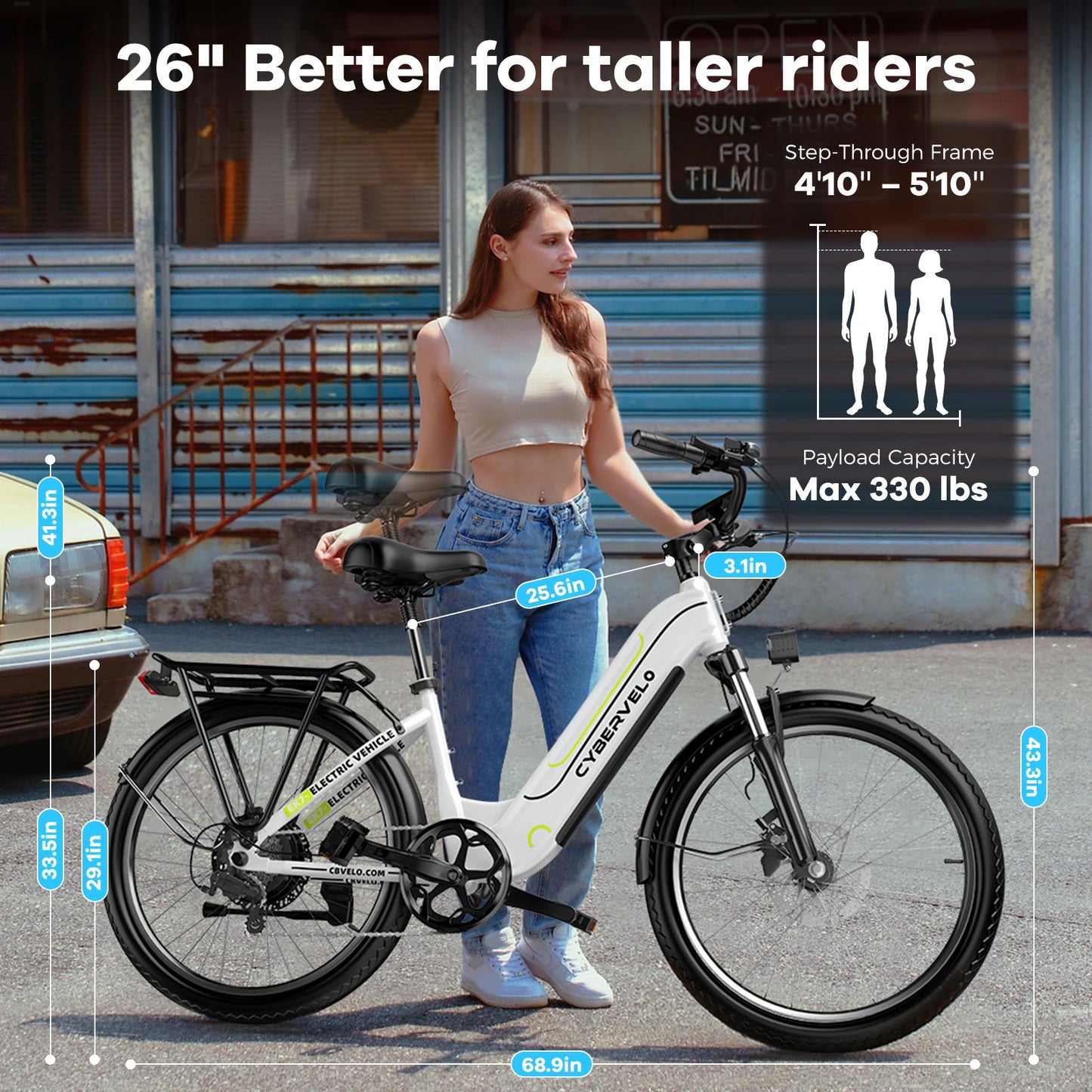 EK7 1000W Peak Electric Bike For Adults With Removable Battery