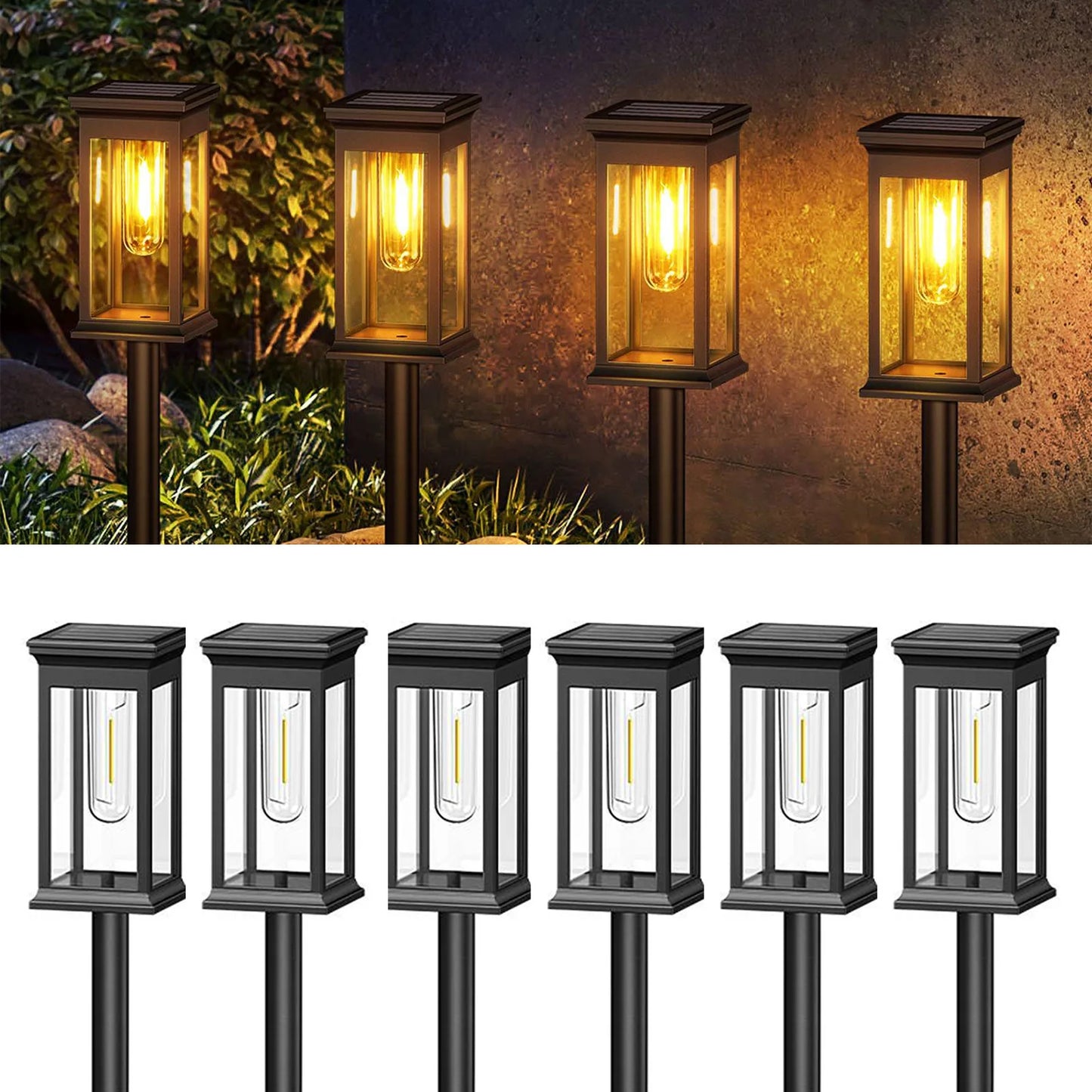 KPSTEK Solar Lights Warm White 2700K for Yard Walkway