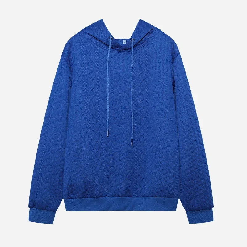 LISMCN PremiumQuality Solid Color Hooded Collar Oversized Long Sleeve KnitwearSweater