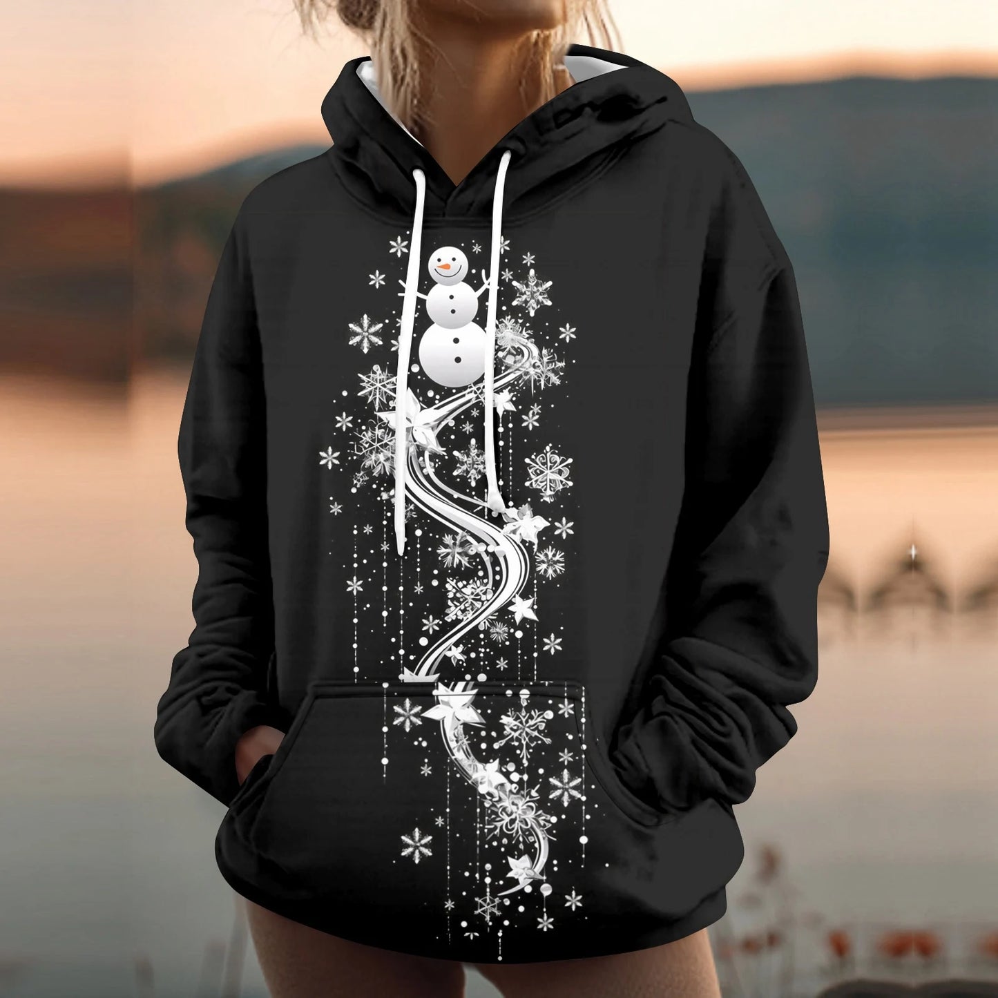 Womens Hooded Sweatshirt With Pockets Casual Winter Wear