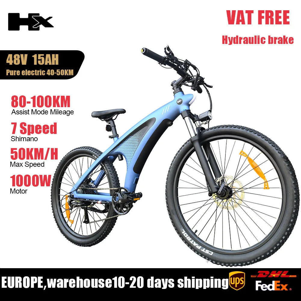 HUANCI HX Q5 2000W Electric Mountain Bike With Removable Battery Dual Hydraulic Brakes