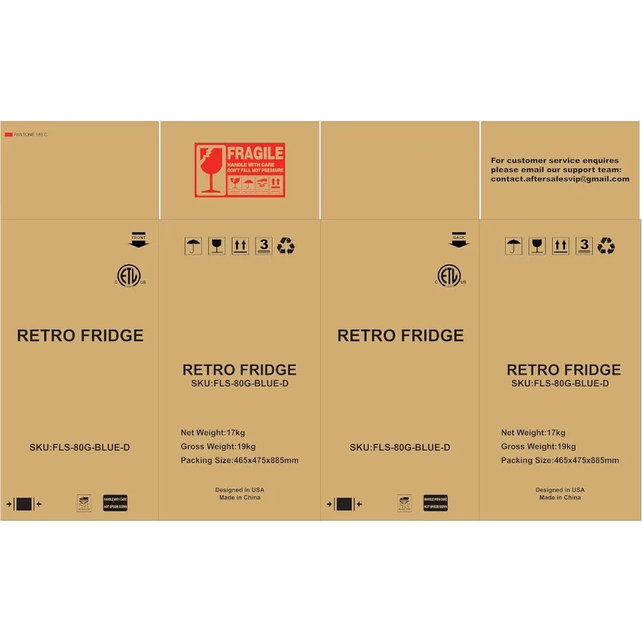 XMSJ Retro Mini Fridge With Freezer, Vintage Compact Refrigerator