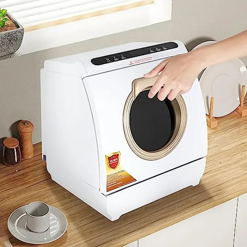 Portable Dishwasher 900W 7L Built-in Water Tank Compact 5 Programs Dual Spray 360° Deep Cleaning Easy Install Dish Washing