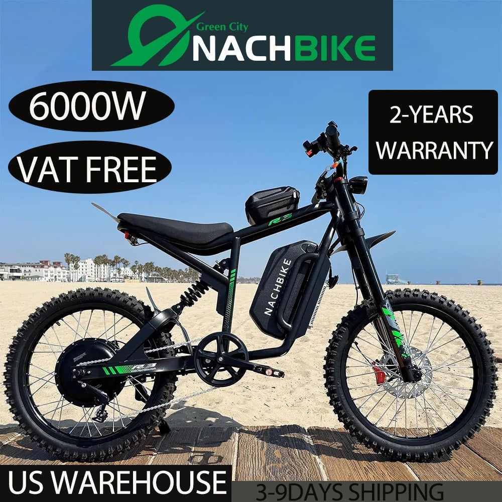 Electric Dirt Bike 6000W 60V 25Ah Battery Dual Hydraulic Brakes
