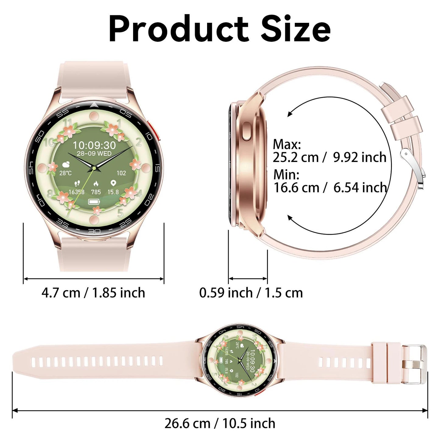 EIGIIS Smartwatch With Earbuds Fitness Tracker 2-In-1 Waterproof