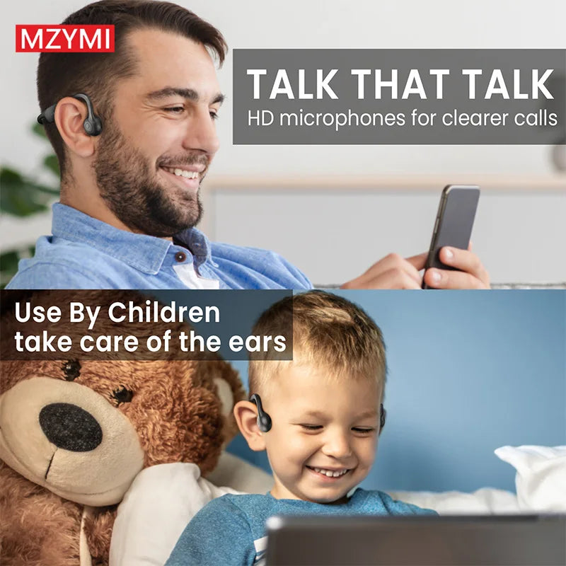 SEOBIOG Neckband Wireless Headphones A18 Bone Conduction Bluetooth Earbuds