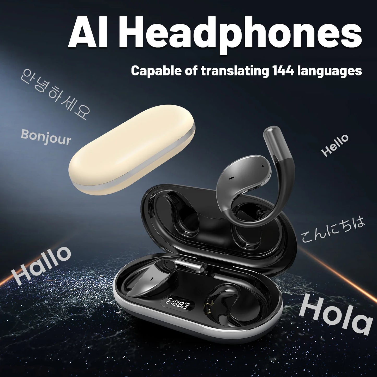 SHUKE Translate Wireless Earphones Real-Time 144 Language Translation
