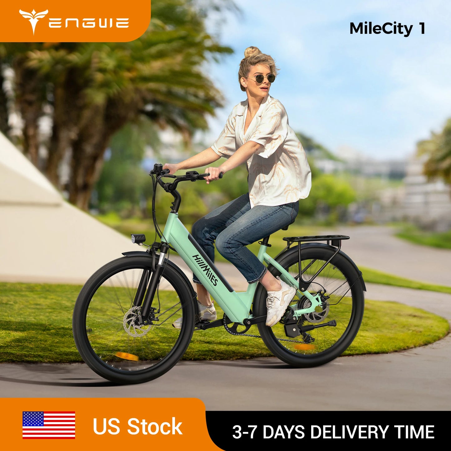 ENGWE MileCity Commuter Electric Bicycle 700W Peak Motor 7 Speed Pedal Assist Weekend Travel