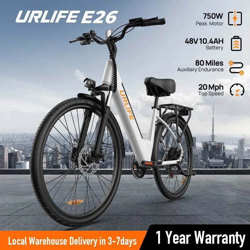 URLIFE PeakPerformanceSeries 750W E26 Electric Bicycle For Adults RemovableLithiumBatteryPack