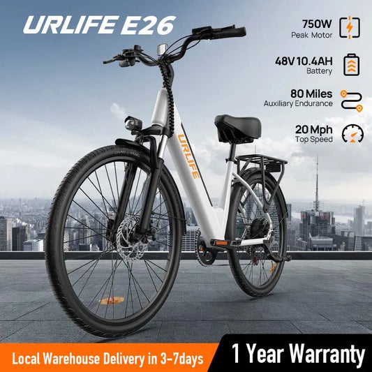 URLIFE PeakPerformanceSeries 750W E26 Electric Bicycle For Adults RemovableLithiumBatteryPack