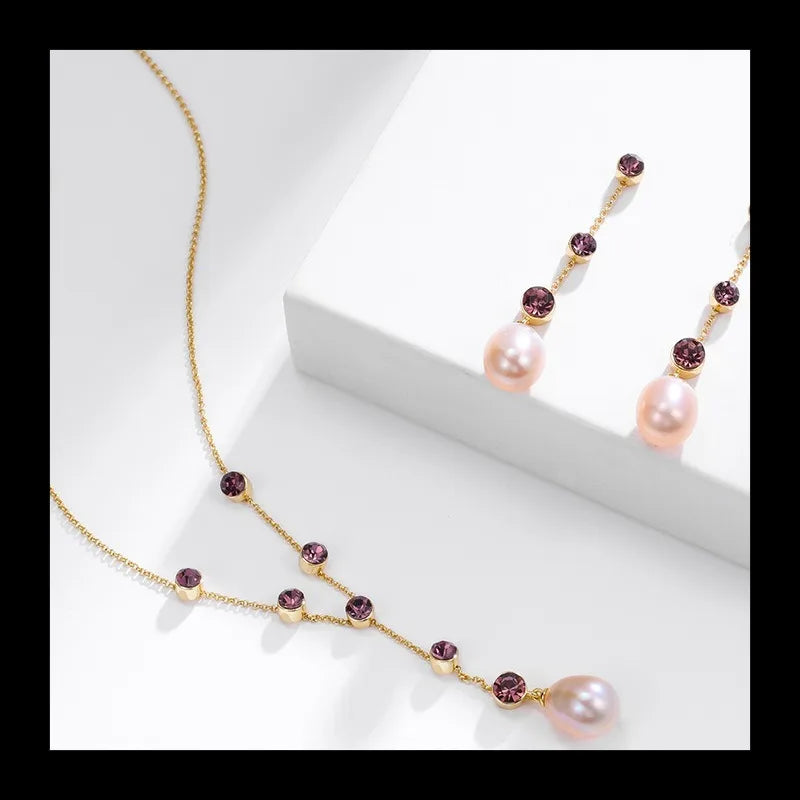 Guangdong Pearl Pendant Set Gold Plated Freshwater Necklace