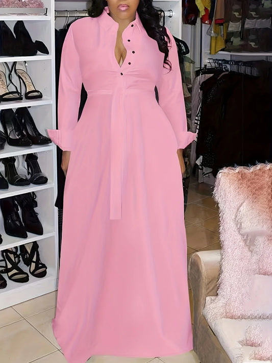 Craft Of Weaving Knit Button Lapel Dress For Spring