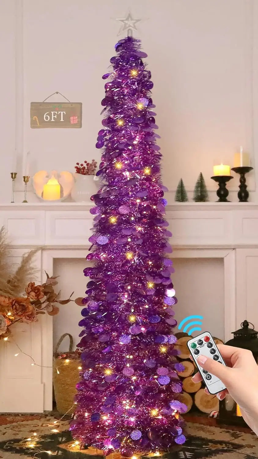 HMASYO Pop-Up Christmas Tree With 100 LED Lights And Remote