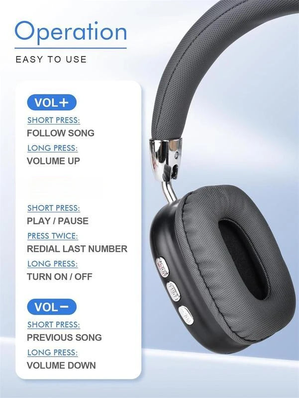 Wireless Bluetooth Headphones High Resolution Audio Foldable Earphones