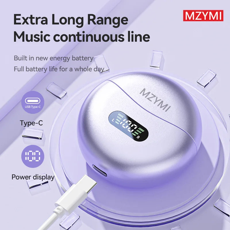 INMAS MZYMI Bluetooth 5.4 Earphones Earclip Sports Earbuds With LED Display