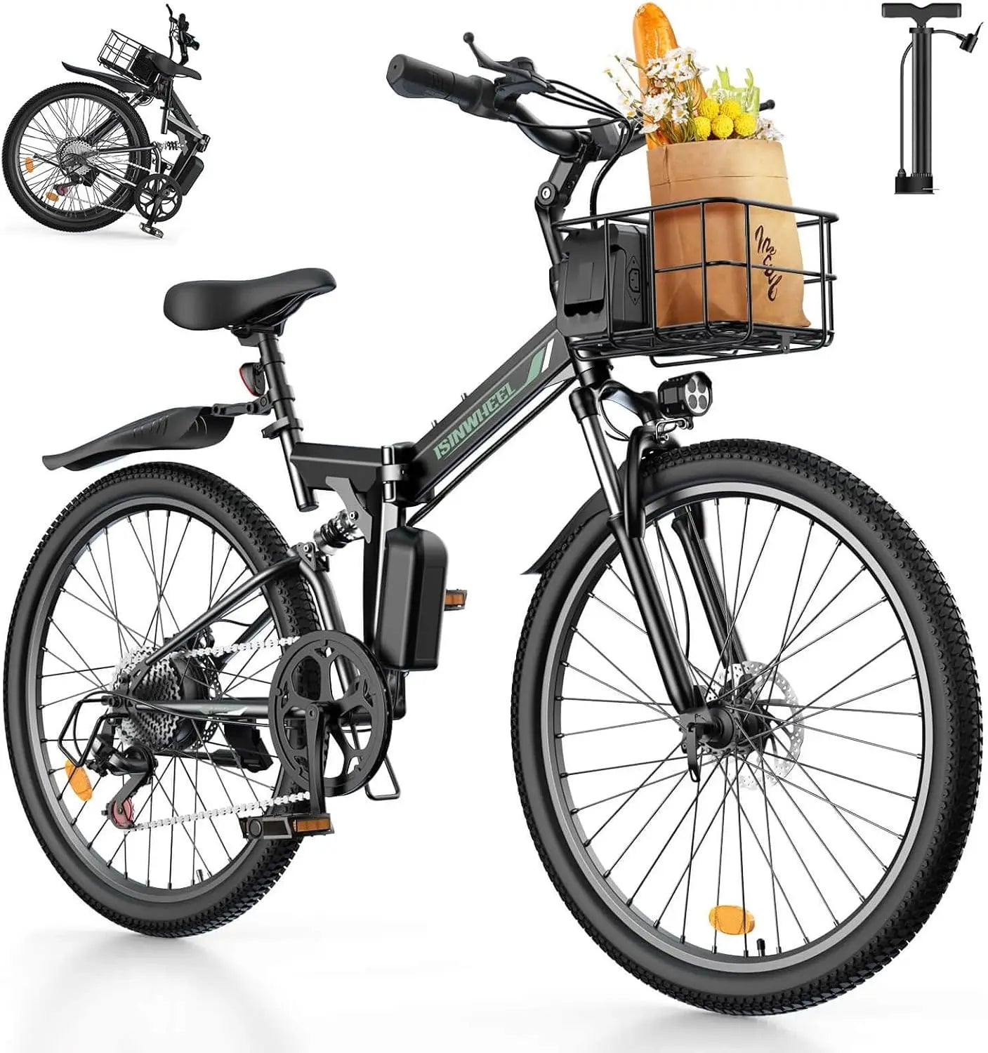 ISINWHEEL M40 Folding Electric Bike 36V 10Ah 500W Ebike