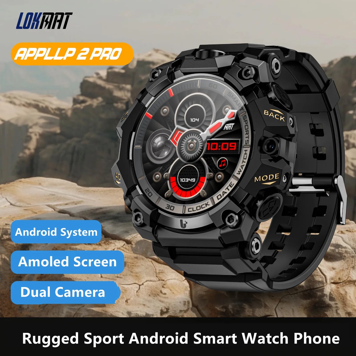 LOKMAT APPLLP 2 Pro Rugged Smartwatch with Dual Camera 4G