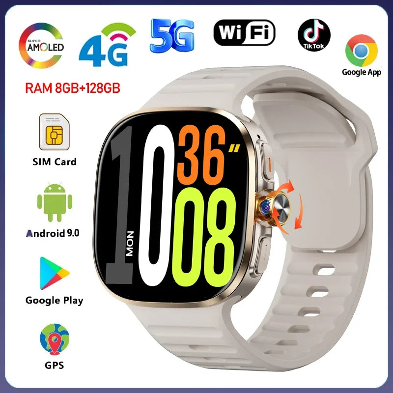 5G 4G Smartwatch With 2.4 Inch HD Screen GPS WiFi 8GB 128GB