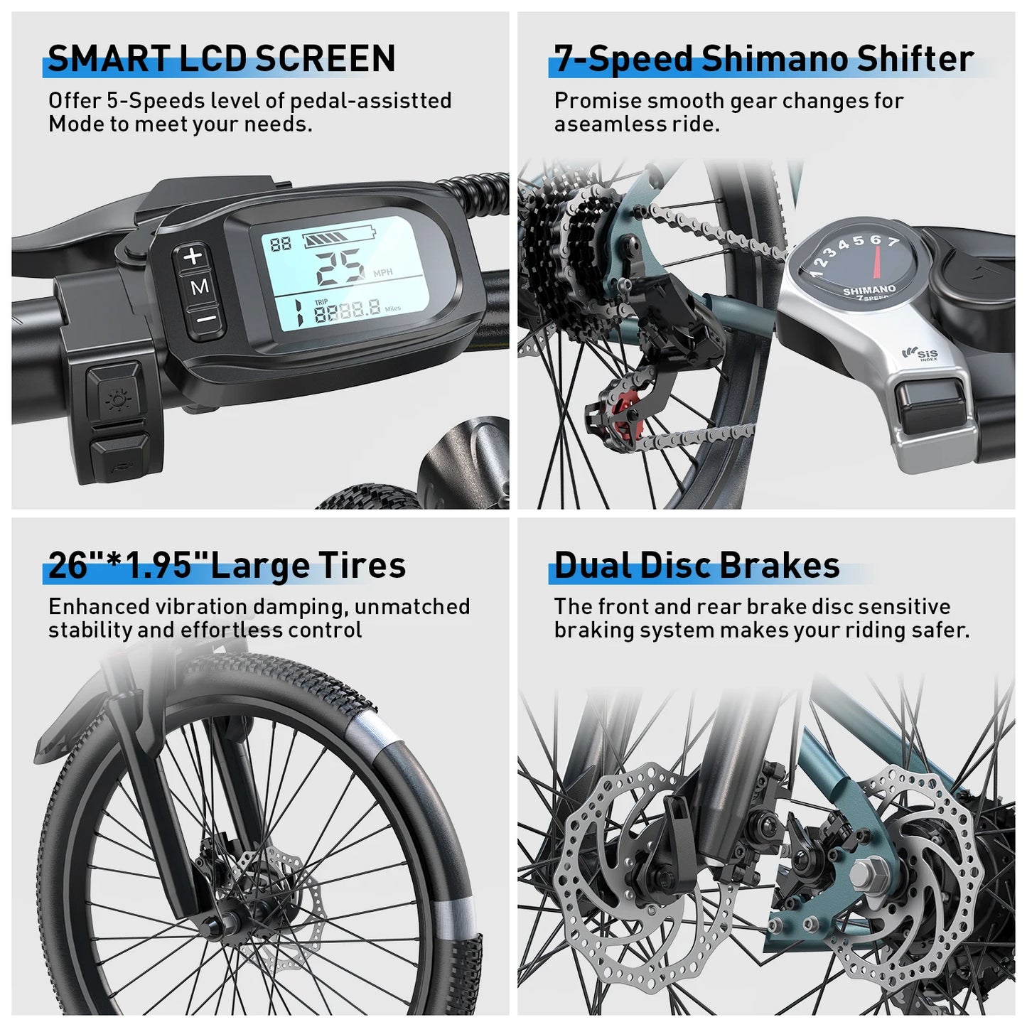 Aairsk GT300 Electric Mountain Ebike 540 Watt 36V Battery