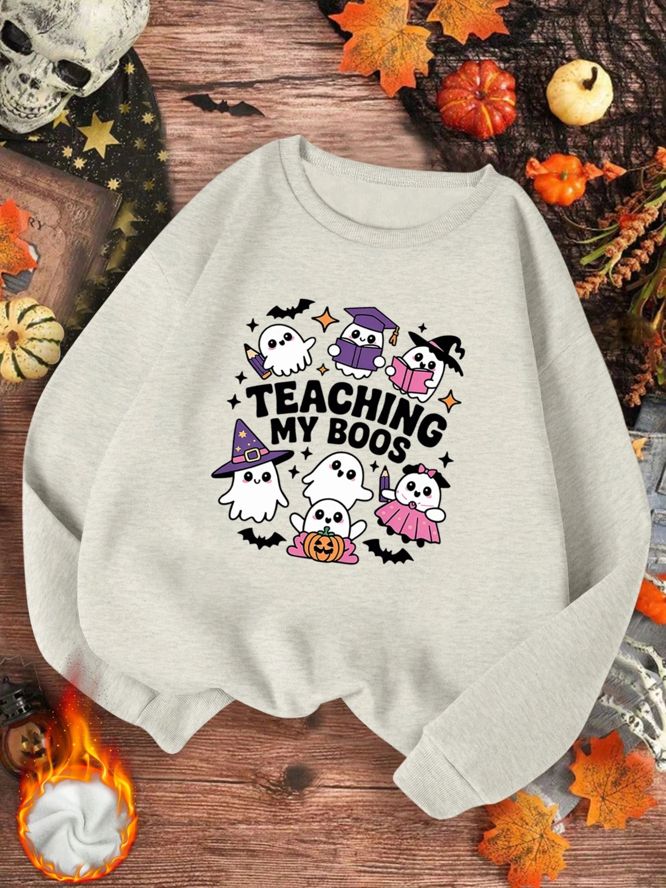 Women Cotton Sweatshirt Casual Trick Or Treat