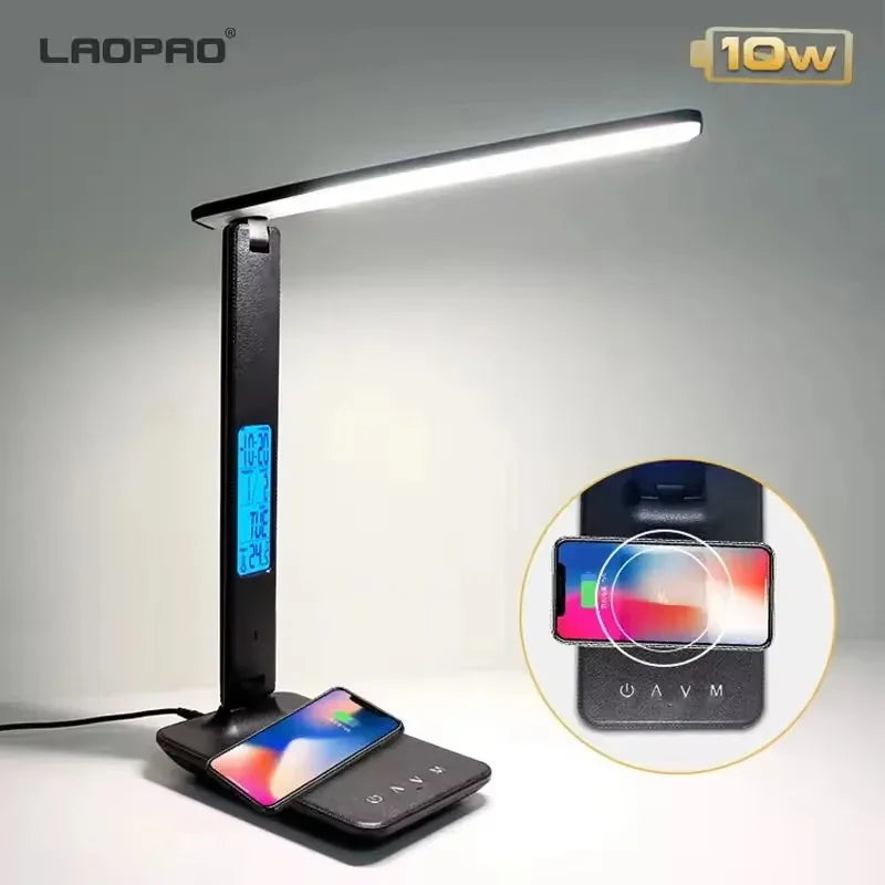 Button LAOPAO 10W Qi Wireless Desk Lamp With USB Port