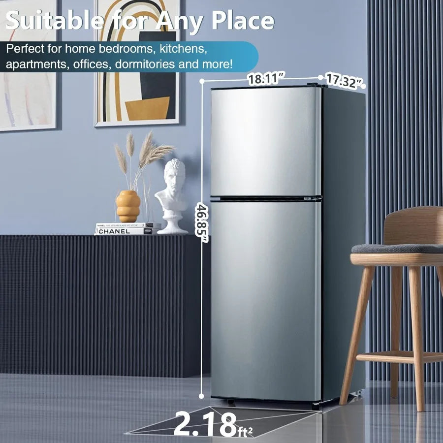 XMSJ Dual Door Refrigerator With Freezer 7 Temperature Settings