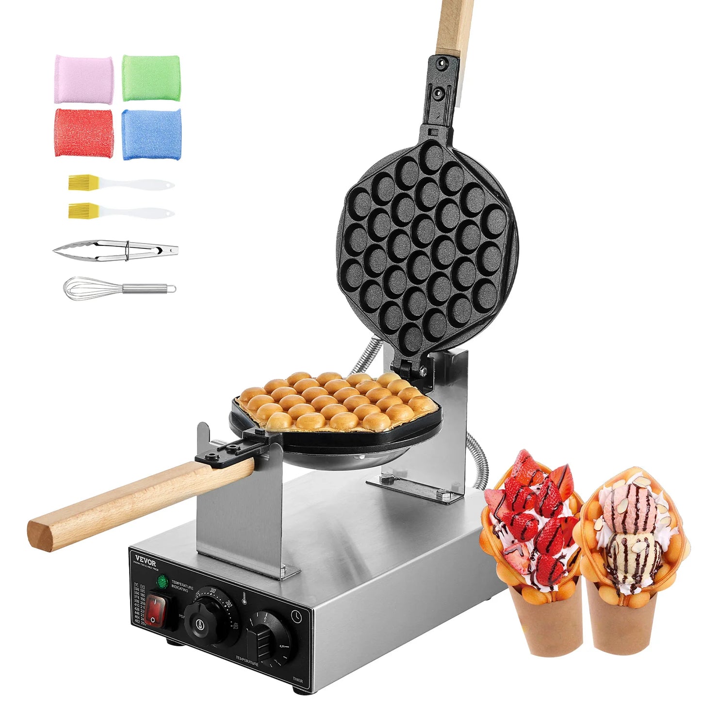 VEVOR SucceBuy Commercial Egg Bubble Waffle Maker 1400W Nonstick