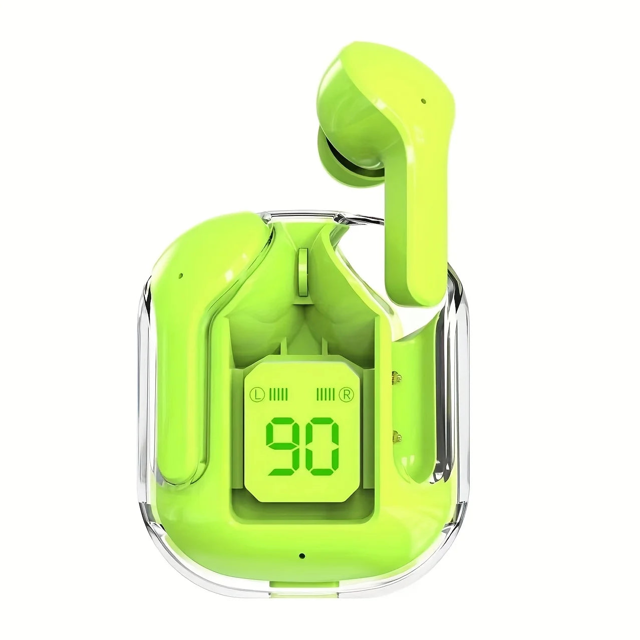 Wireless Earbuds Bluetooth 5.3 LED Case Transparent Design USB C