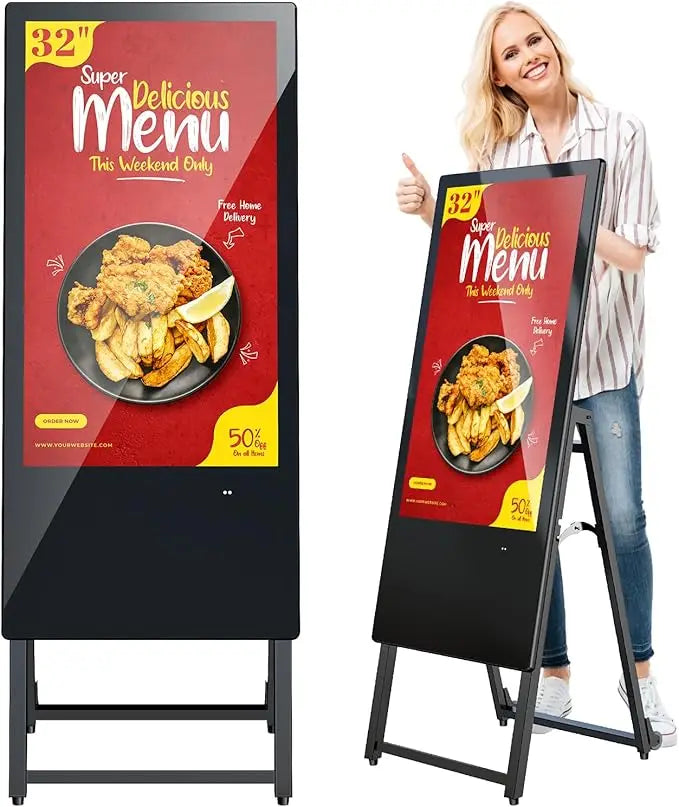 Portable Outdoor Digital Signage Display IP55 Waterproof Split Screen