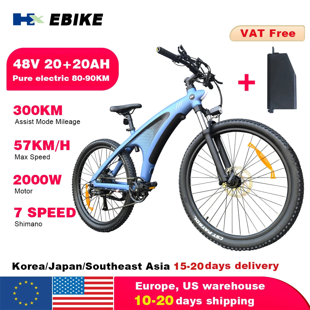HX Q5 2000W 48V 20Ah Electric AllTerrainAdventureEngineering Mountain Ebike ProEdition
