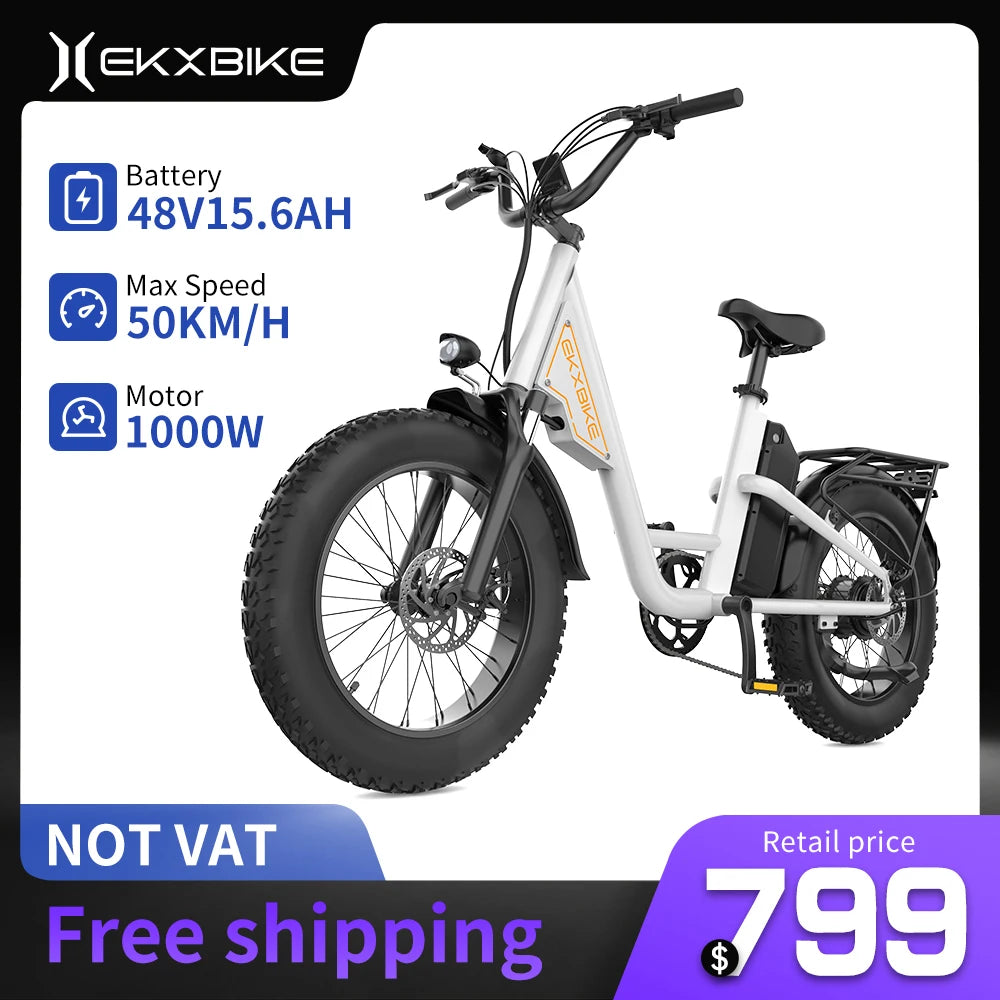 EKX L1 1000W Electric Bike With Removable Battery 34MPH