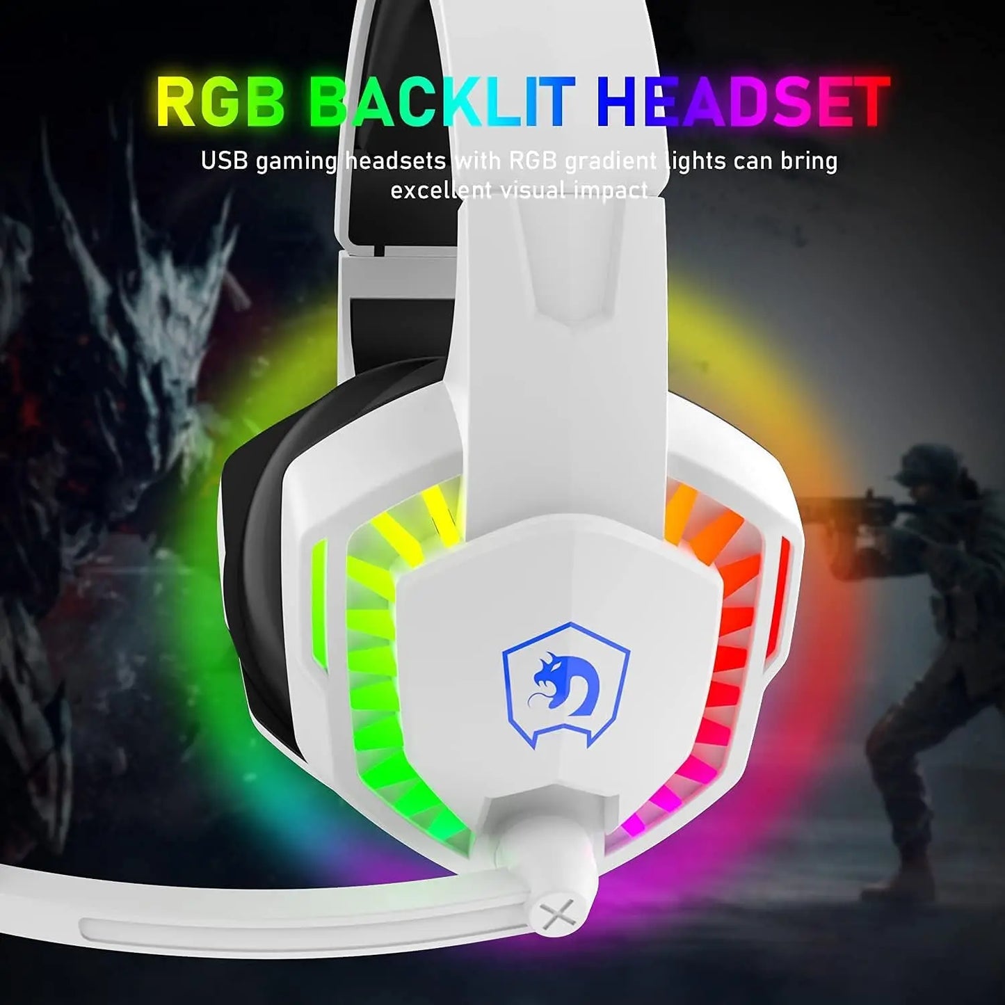 Attack Shark Wired Gaming Headset RGB Backlight Microphone