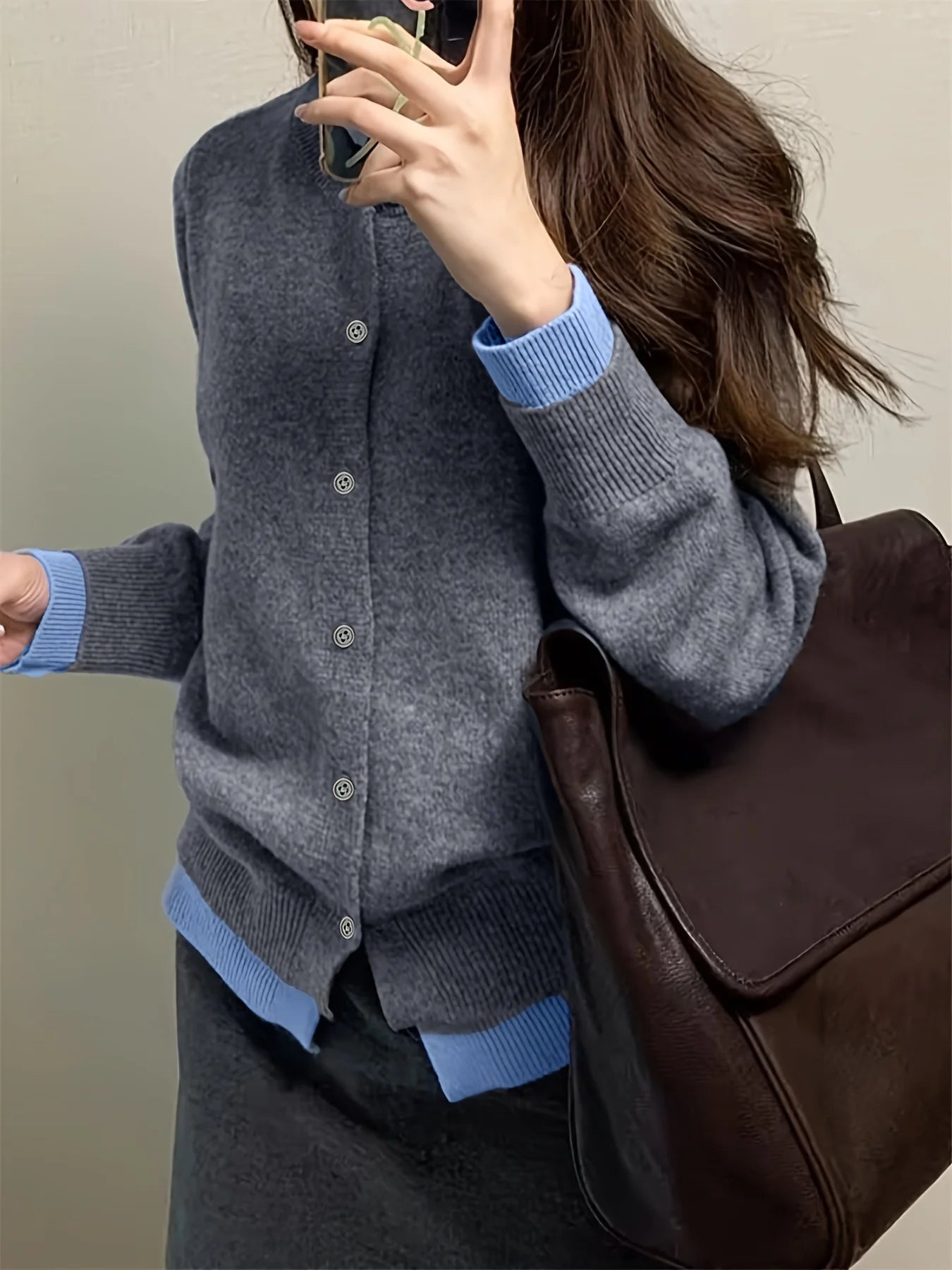 Knitted Button Up Cardigan Sweater For Women