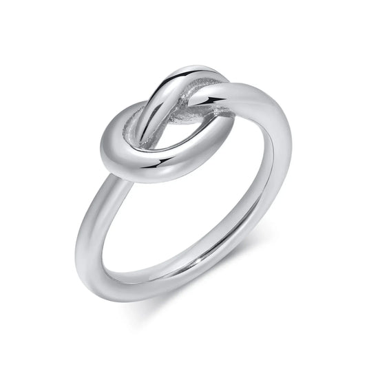 Meaeguet Love Knot Ring For Women Stainless Steel Stacking Jewelry
