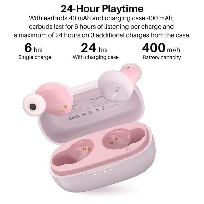 TOZO TWS Earbuds Wireless Bluetooth Headphones With Microphone Waterproof