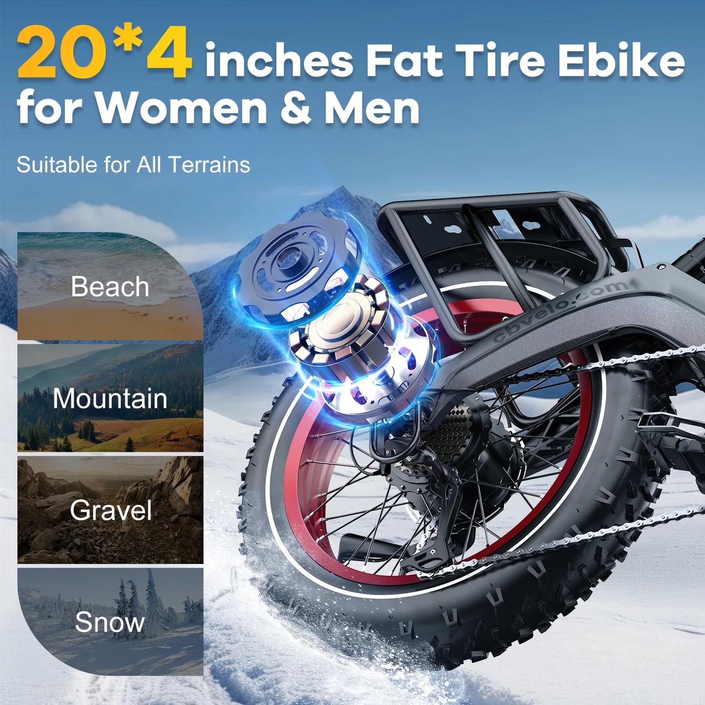 CYBERVELO EK6 Peak 2000W Folding UltraLongRangeHighPerformanceAllTerrainCommute Bike For Adults