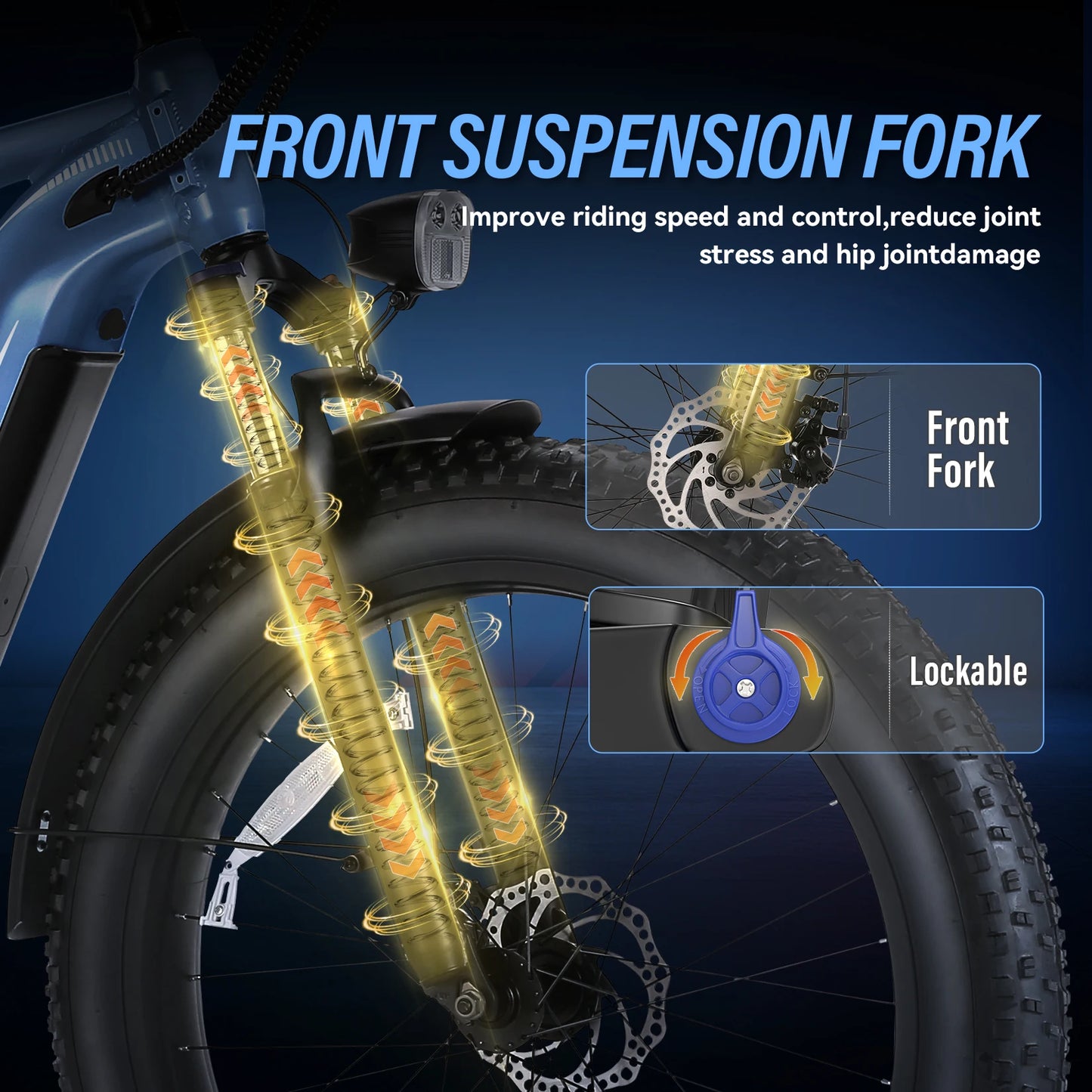 Fat Tire Electric Bike 26 Inch 1500W Motor 48V Battery