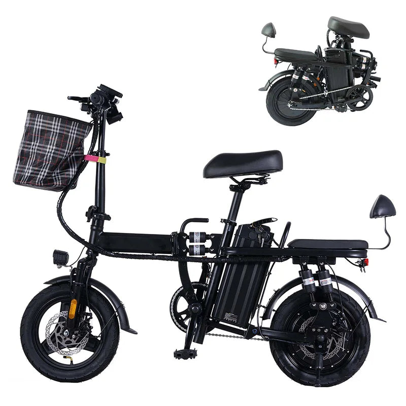 Folding Electric City Bike 48V 500W With Removable Lithium Battery Portable Foldable