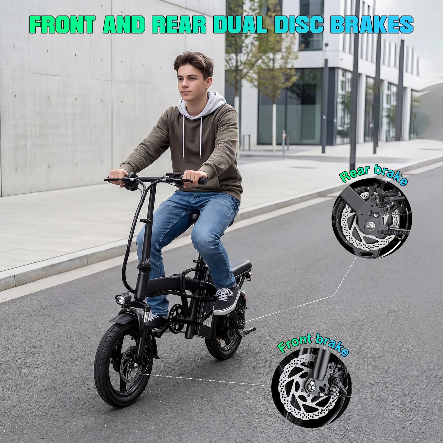 LELEKUAIFolded Foldable Electric Bike For Adults Long Range Battery